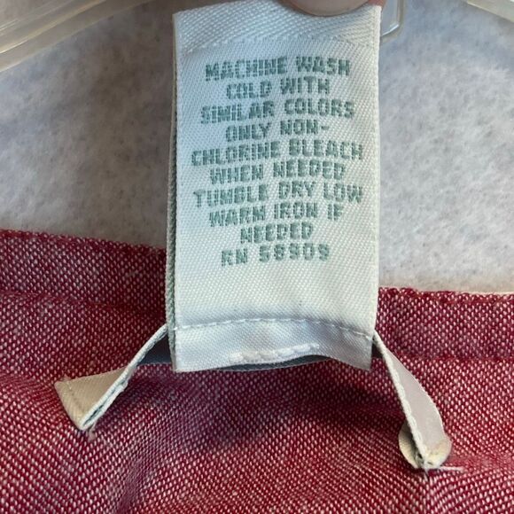 BECHAMEL Embroidered Floral Cotton Dress Small Red White Stripes Pockets Garden - Picture 7 of 15